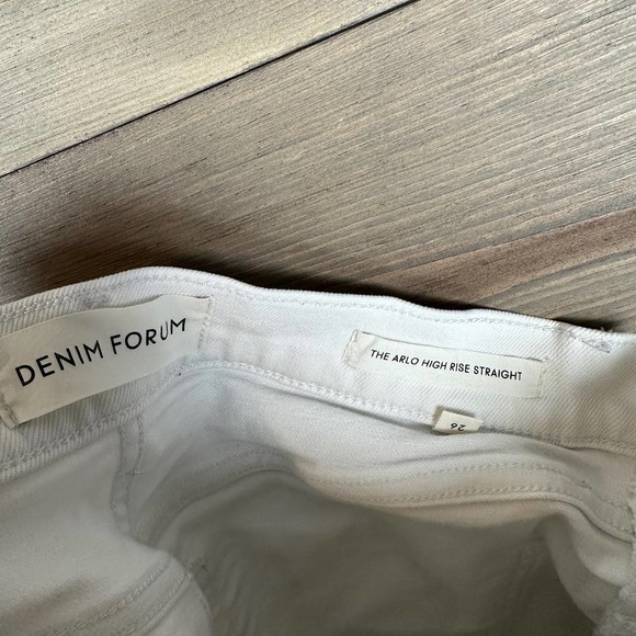 Denim Forum White The Arlo High Rise Straight Jeans - Picture 5 of 7
